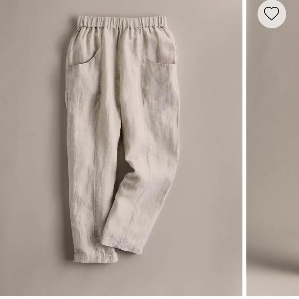NWT Quince 100% European Linen Tapered Ankle Pants Flax Beach Vacation Resort XS